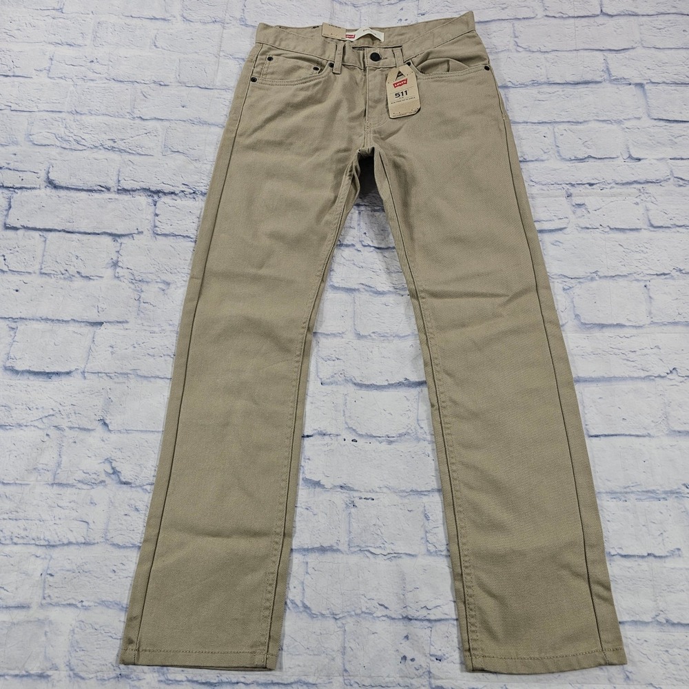 Levis 511 Slim Pants MENS 28x28 Khaki Tan Twill Casual Classic
